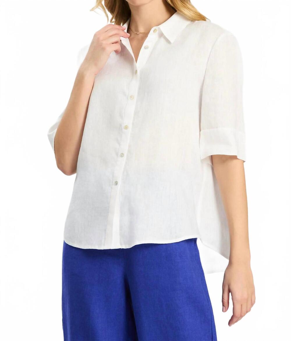 NEW TYLER BOE tommy linen shirt in white
